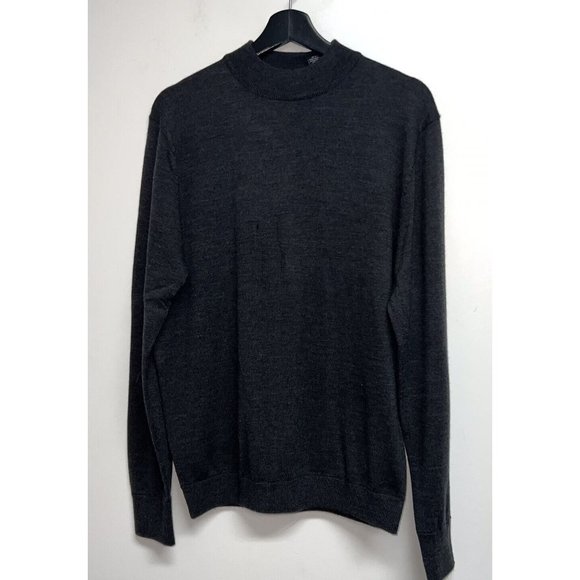WH Belk Other - WH Belk Sportswear Mens Italian Merino Wool Sweater Size M Charcoal Gray Flaws